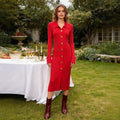 Vestido de punto básico de señora a la moda, vestido de punto de ajuste delgado para mujer, vestido largo de punto ajustado a la cadera para otoño