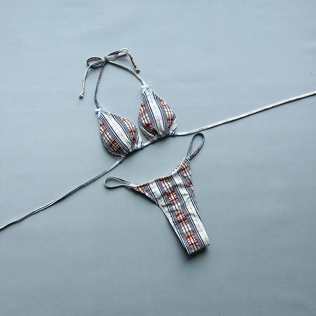 Bikini sexy estampado de dos piezas para mujer