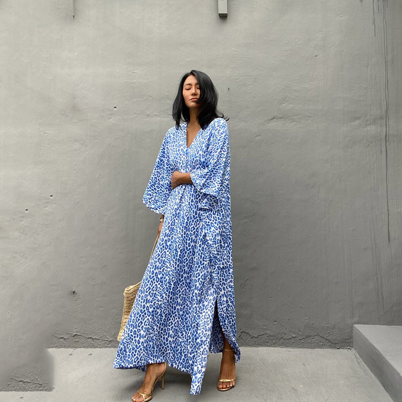 Falda larga estampada para la playa, maxi vestido, bikini, blusa, camisa de protección solar