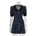 Summer Printed Short Temperamental Floral Dress Arrival Collared Short Sleeve High Waist A line Dress