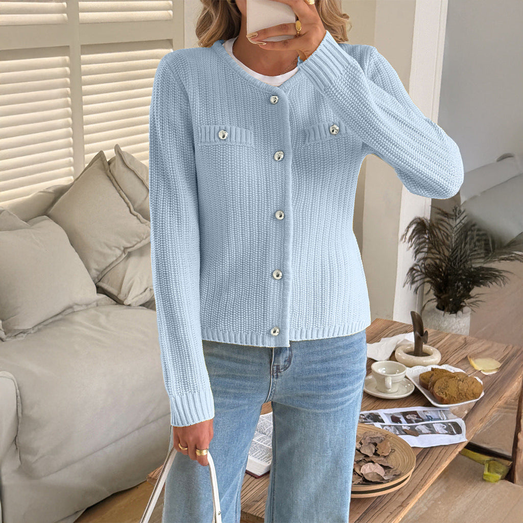 Casual Vacation Wool Long Sleeve Coat Sweater Women Clothing Autumn Winter