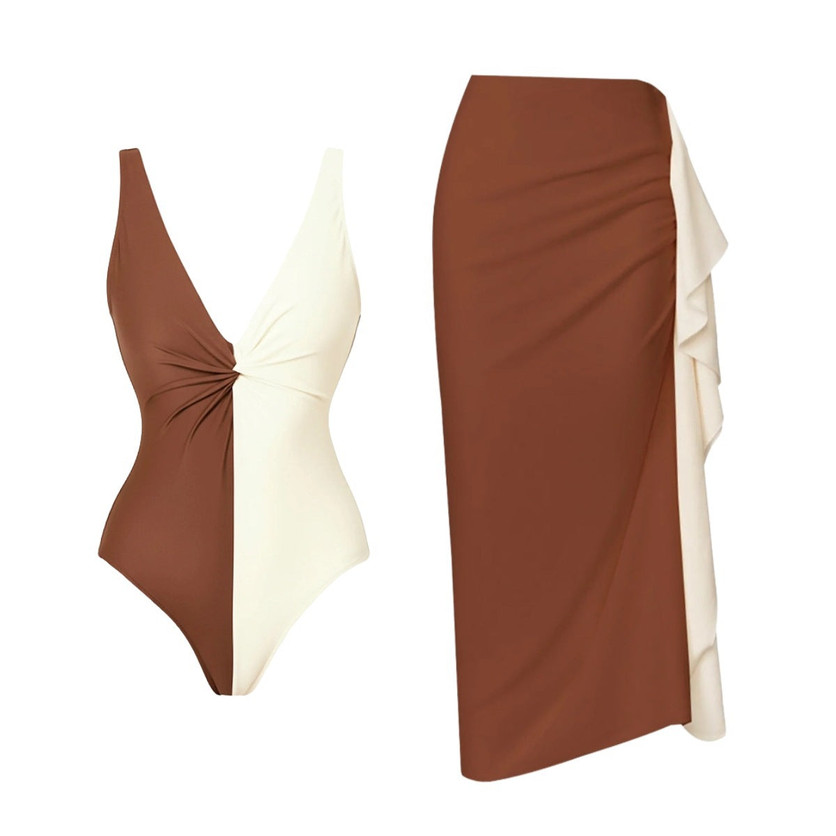 Conjuntos de trajes de baño de bikini divididos sencillos de colores a juego para mujer de gran sensación