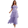 Maxi Dress High Waist off Neck Slim Elegant Dress