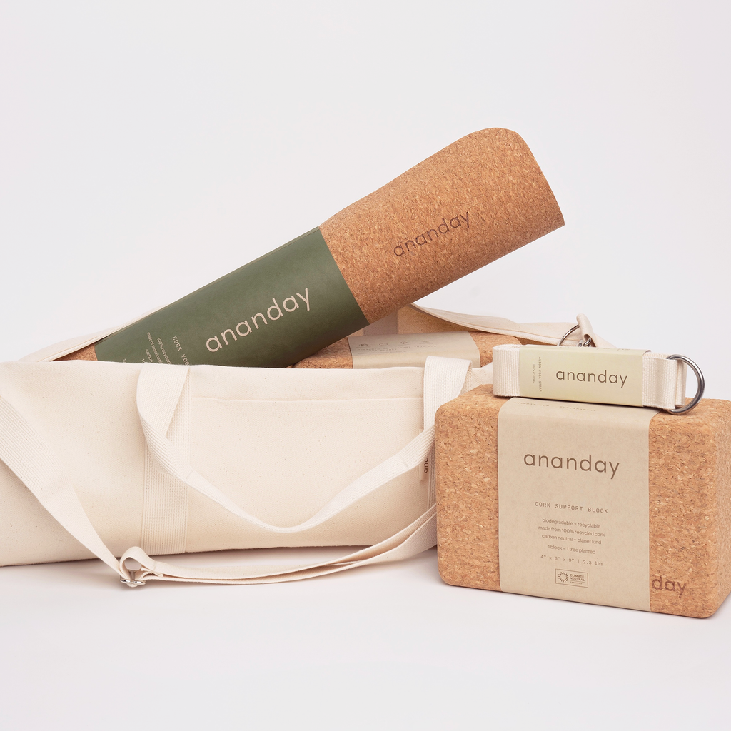 Bolsa de yoga de lona en color natural