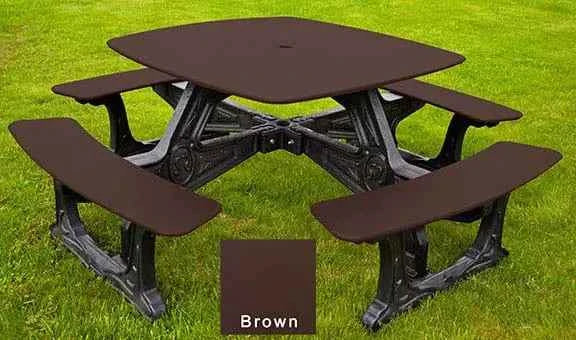 Mesa de comedor de bistró para exteriores – 8 plazas Fabricada con plástico reciclado