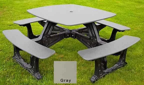 Mesa de comedor de bistró para exteriores – 8 plazas Fabricada con plástico reciclado