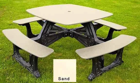 Mesa de comedor de bistró para exteriores – 8 plazas Fabricada con plástico reciclado