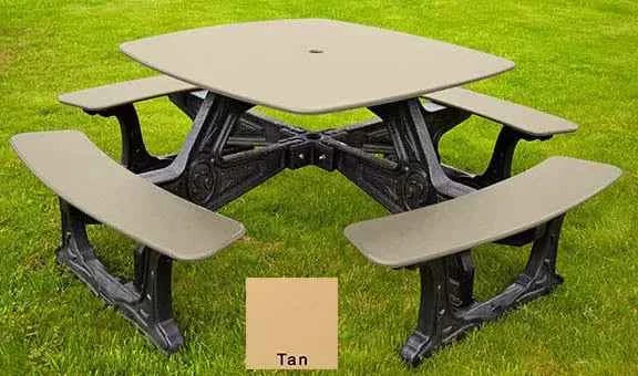 Mesa de comedor de bistró para exteriores – 8 plazas Fabricada con plástico reciclado