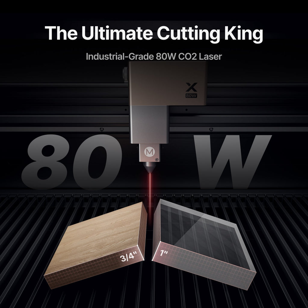 Cortadora láser de CO2 insignia xTool P3 de 80W con automatización inteligente
