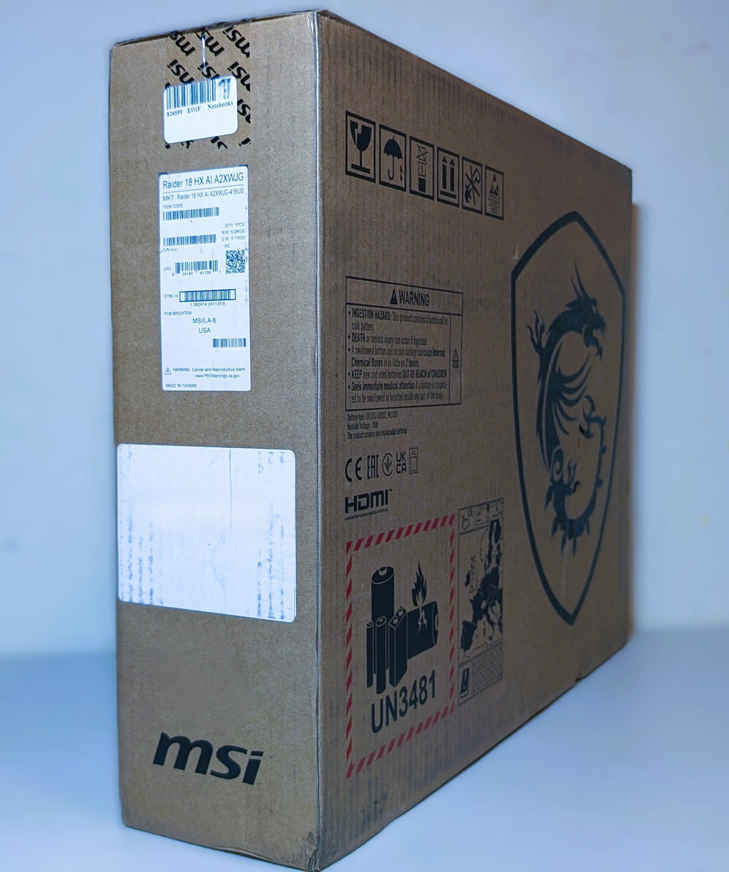 Portátil para videojuegos MSI Raider 18 HX AI 18" QHD+ RTX 5090 Ultra 9 285HX 64GB 2TB