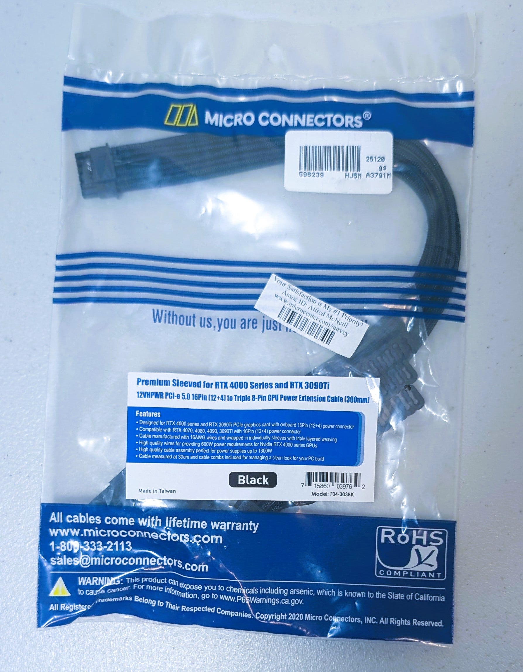 Micro Connectors con funda premium para RTX 4000 y 3090ti