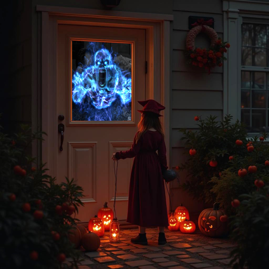 AtmosFX Halloween Digital Decoration USB - Phantasms + 5.5 ft x 9 ft Projection Screen