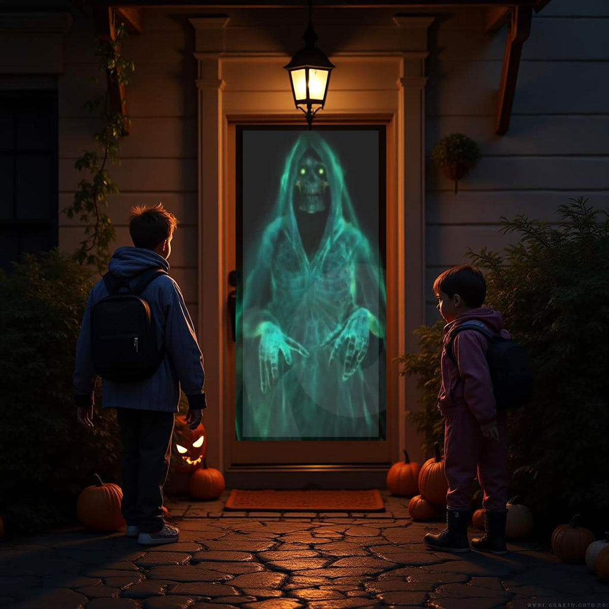 AtmosFX Halloween Digital Decoration USB - Phantasms + 5.5 ft x 9 ft Projection Screen