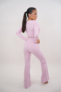 Legging elástico acampanado rosa "I Am Present"