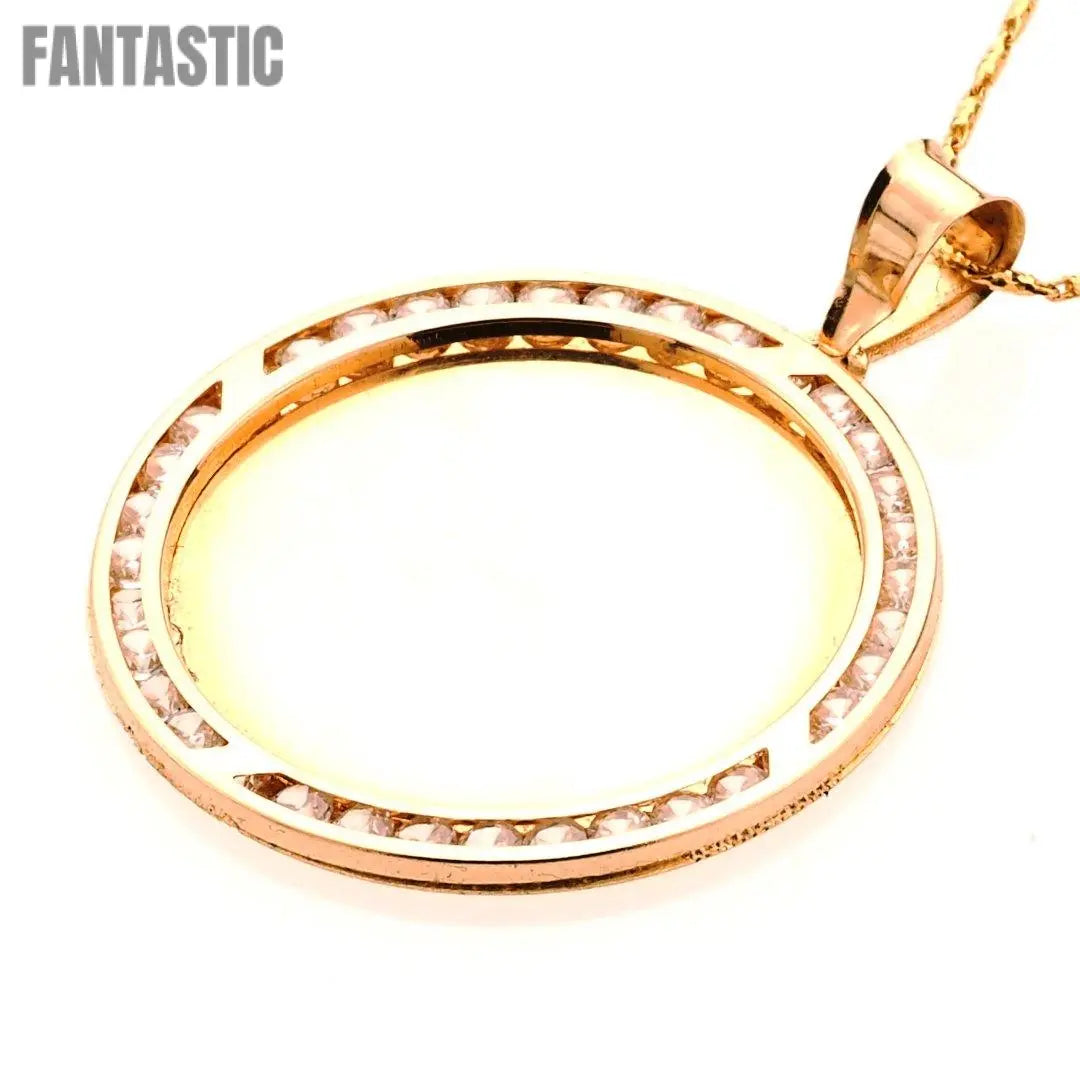 Colgante con foto | Oro de 14 quilates con circonita cúbica