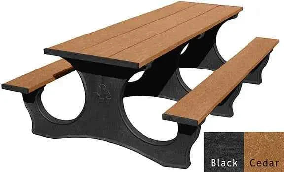 Mesa de picnic Polly Tuff adaptada para personas con movilidad reducida (ADA) – Asientos duraderos de exterior de 8 pies con fácil acceso