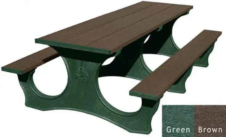 Mesa de picnic Polly Tuff adaptada para personas con movilidad reducida (ADA) – Asientos duraderos de exterior de 8 pies con fácil acceso