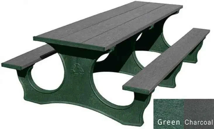 Mesa de picnic Polly Tuff adaptada para personas con movilidad reducida (ADA) – Asientos duraderos de exterior de 8 pies con fácil acceso