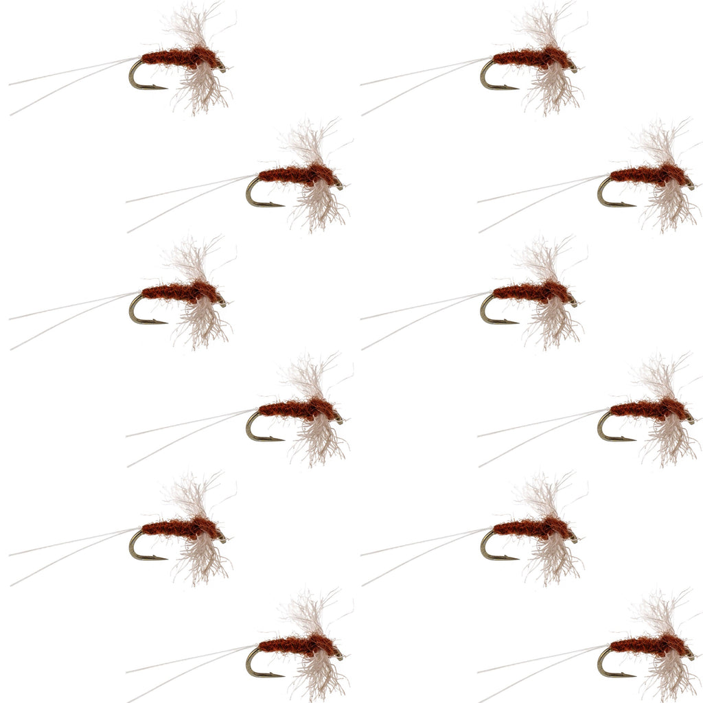 Poly Wing Rusty Spinner Mayfly 12 Flies Hook Size 18