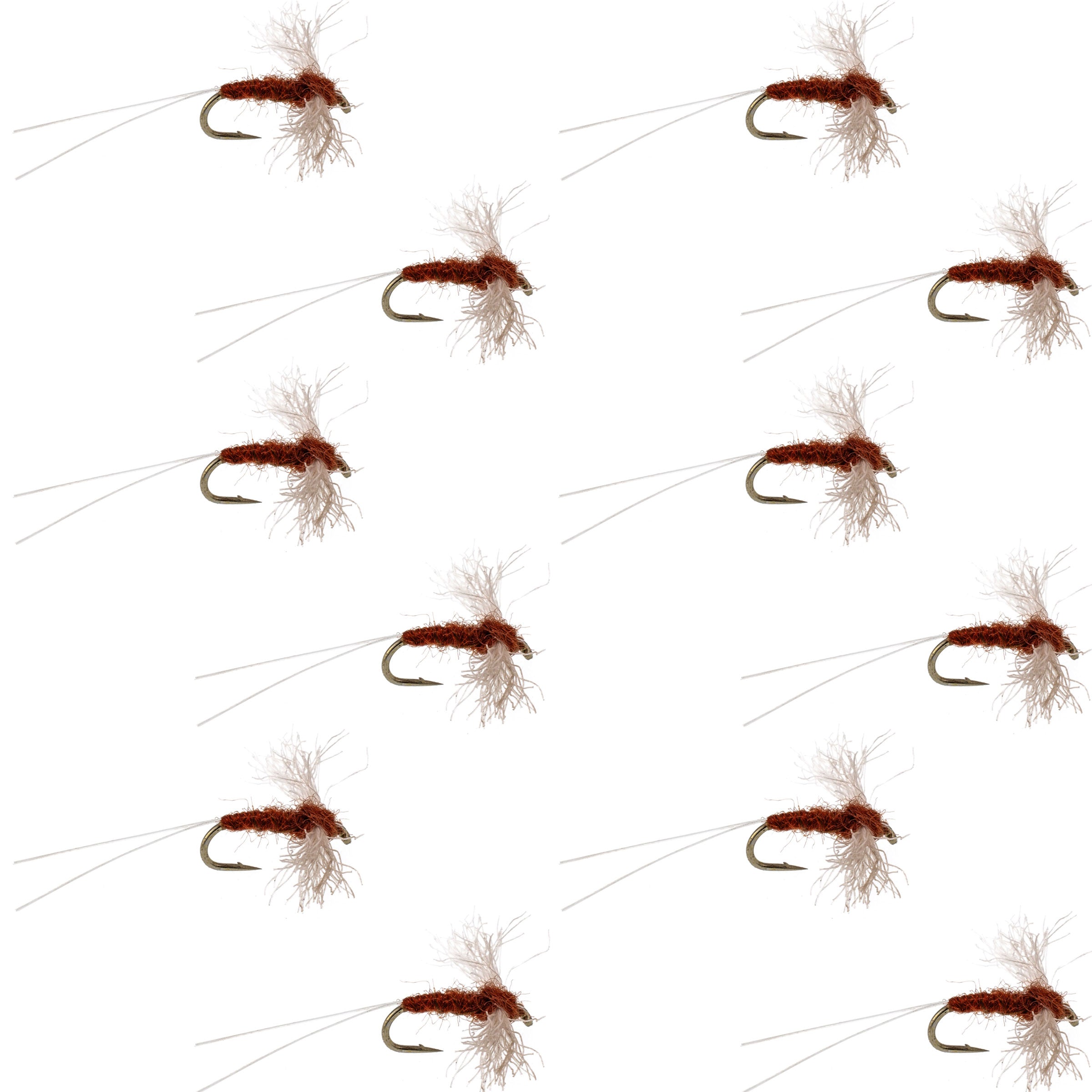 Poly Wing Rusty Spinner Mayfly 12 Flies Hook Size 16