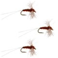 3 Pack Poly Wing Rusty Spinner Mayfly Flies Hook Size 16