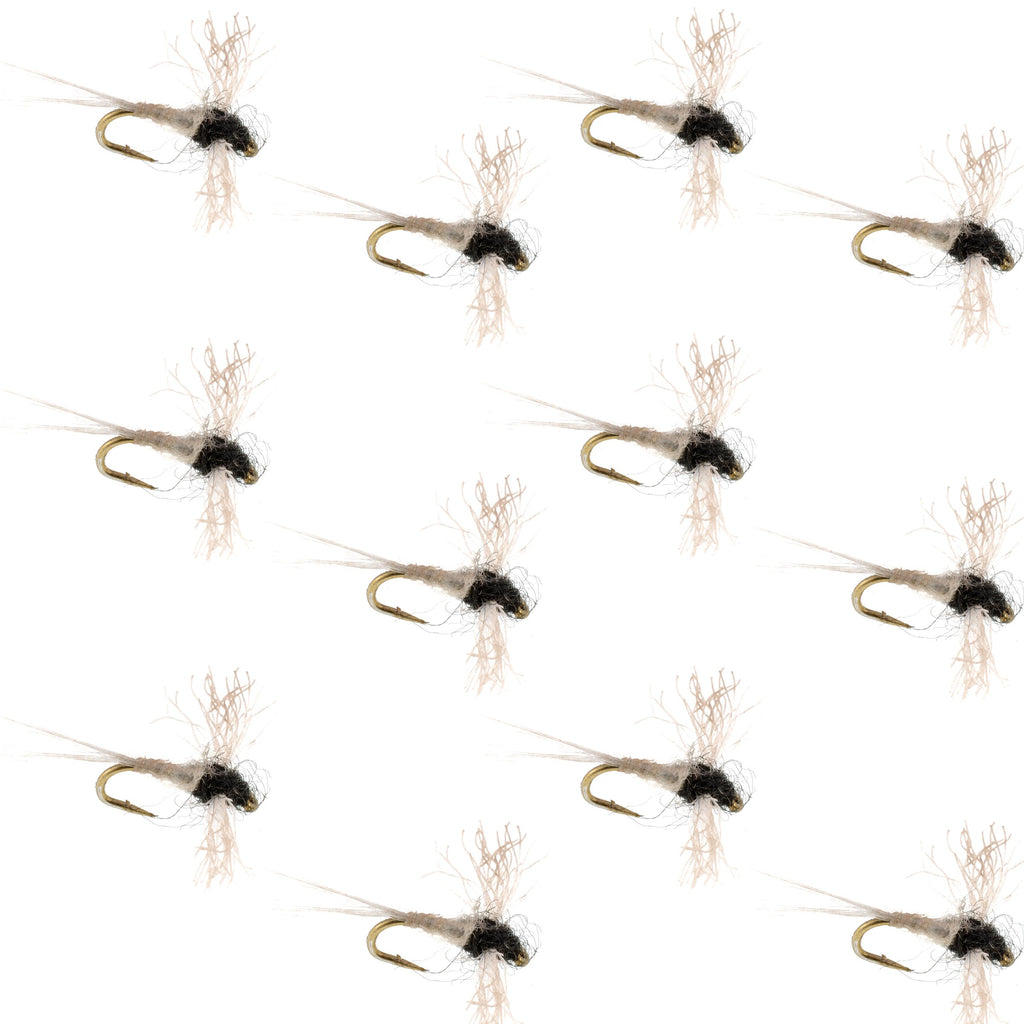 Z-Lon Wing Trico Spinner Kapok Body Hook 12 Flies Size 24