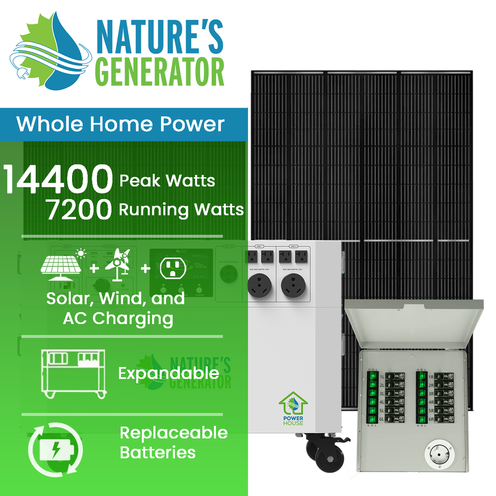Generador solar Powerhouse V2 e interruptor de transferencia