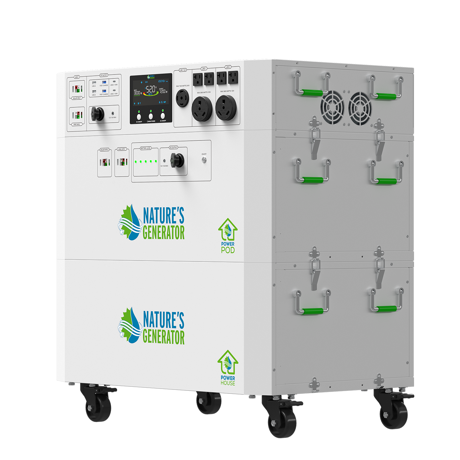Generador solar Powerhouse V2 e interruptor de transferencia