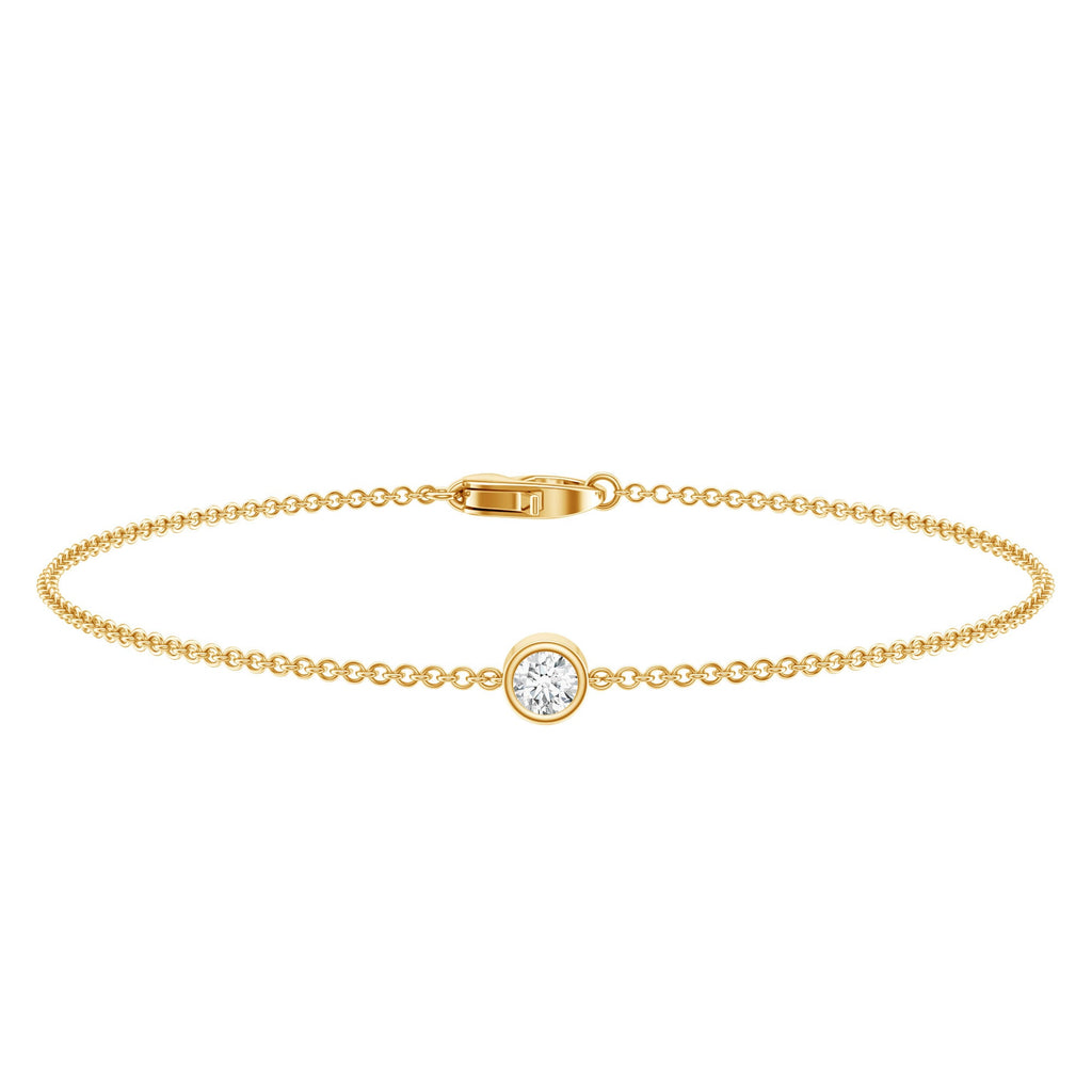 Bezel Set Lab Grown Diamond Solitaire Bracelet
