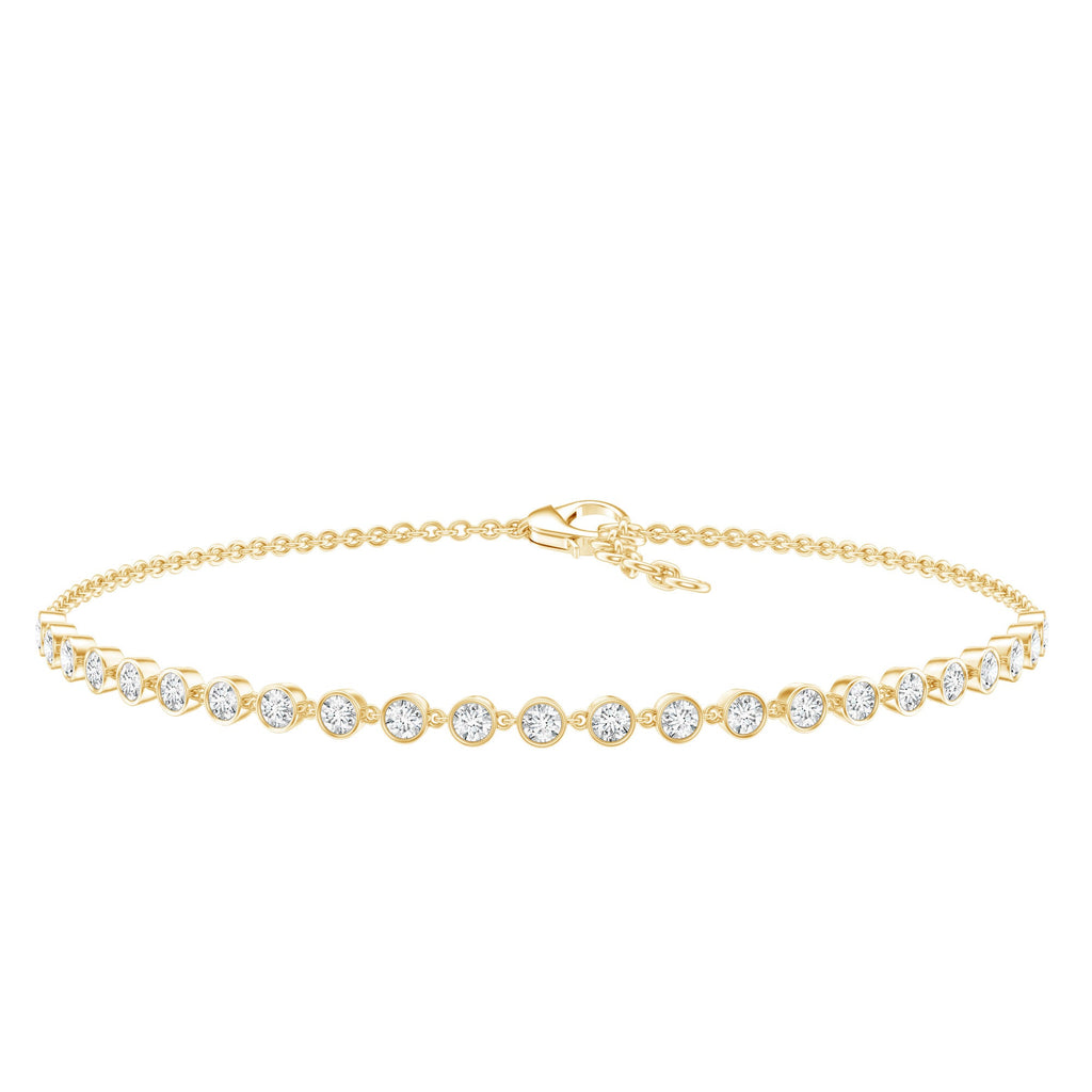 Certified Lab Grown Bezel Set Diamond Eternity Chain Bracelet