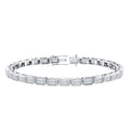 Emerald Cut Lab Grown Diamond Tennis Bracelet in Bezel Setting