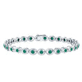 Lab Created Emerald Tennis Bracelet in Bezel Setting