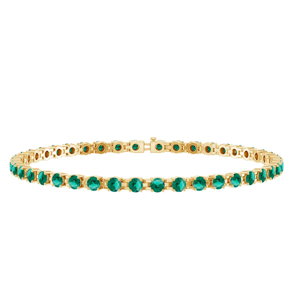 Certified Lab Grown Emerald Tennis Bracelet For Wedding