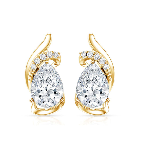 5X7 MM Certified Lab Grown Diamond Teardrop Stud Earrings