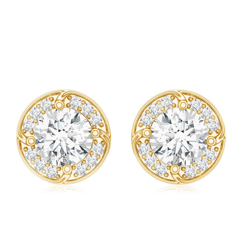 1 Carat Lab Grown Diamond Halo Stud Earrings