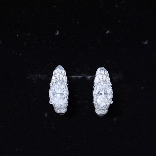 2 Carat Oval Lab Grown Diamond Vintage Style Stud Earrings