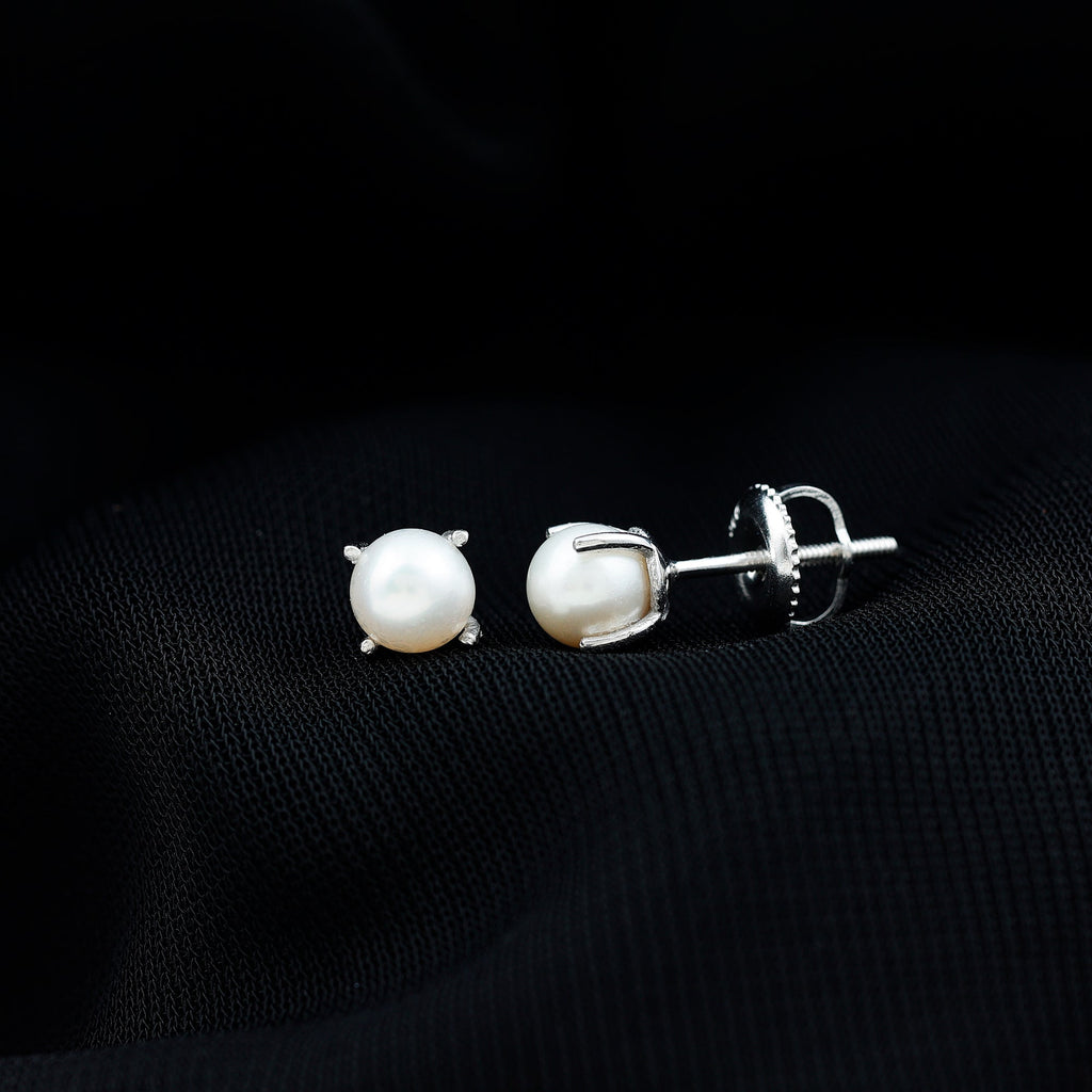4 Carat Handpicked Freshwater Pearl Stud Earrings with Screw Back