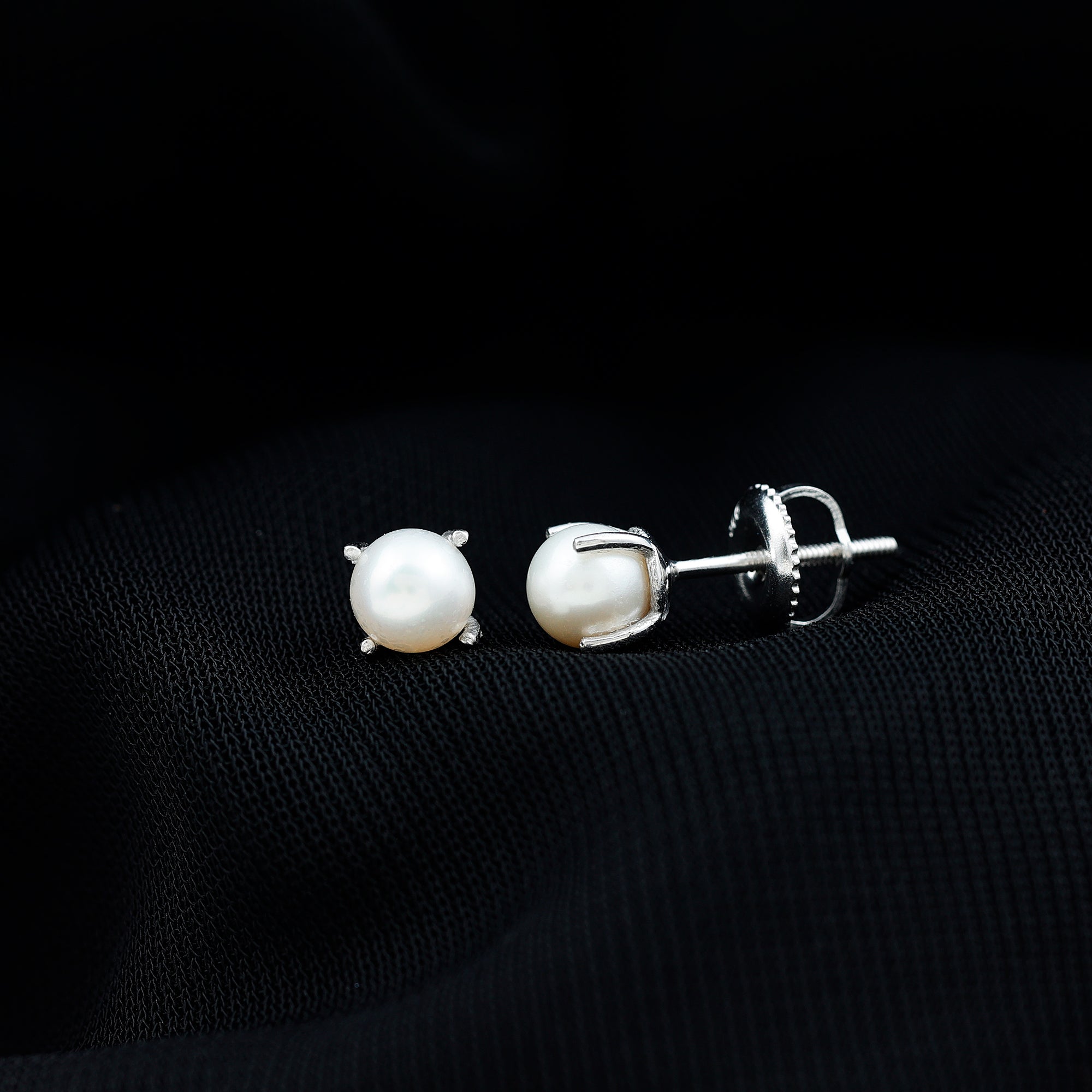 4 Carat Handpicked Freshwater Pearl Stud Earrings with Screw Back