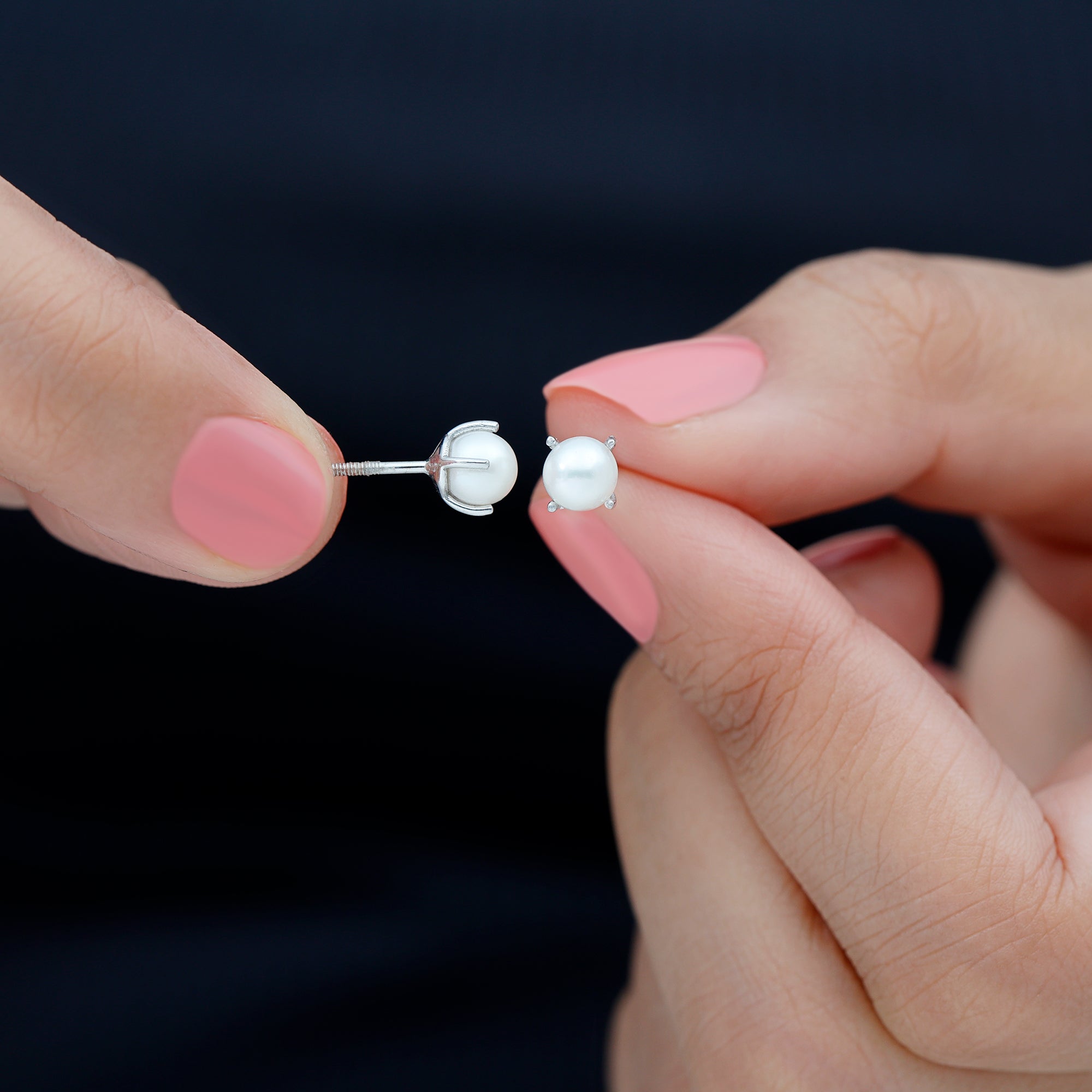 4 Carat Handpicked Freshwater Pearl Stud Earrings with Screw Back