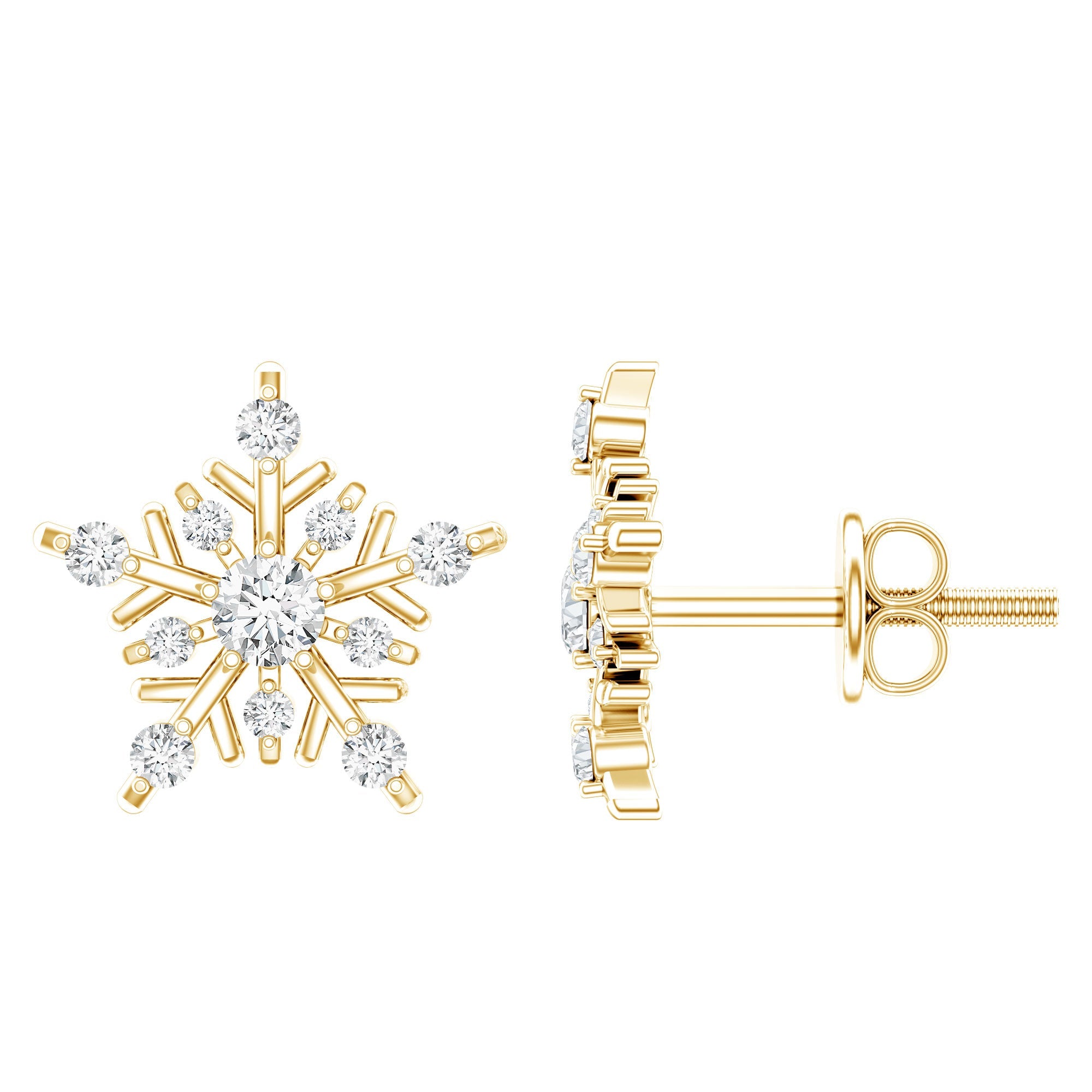 Lab Grown Diamond Icy Snowflake Earrings
