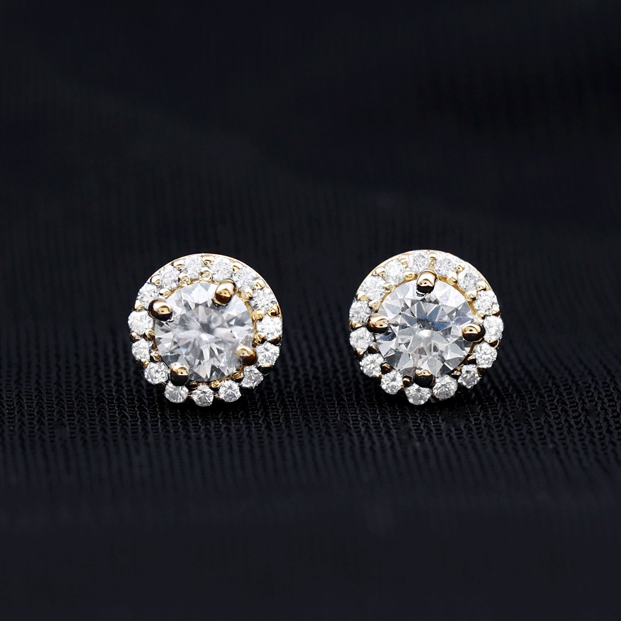 0.64 CTW Lab Grown Diamond Halo Stud Earrings (4mm, Screw Back)