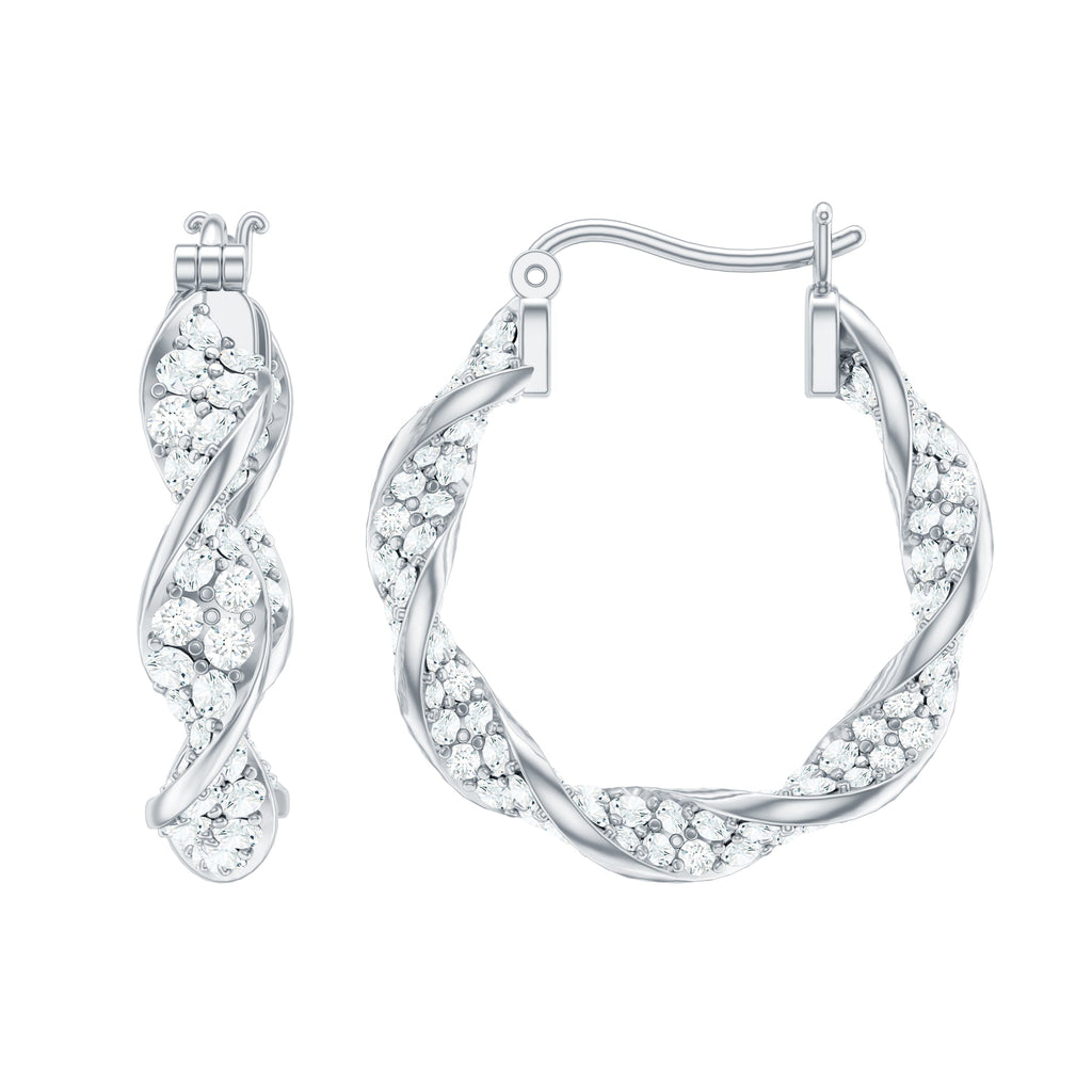 Certified Lab Grown Diamond Twisted Hoop Earrings for Women