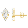 Certified Moissanite Stud Earrings in Yellow Gold Plated Silver