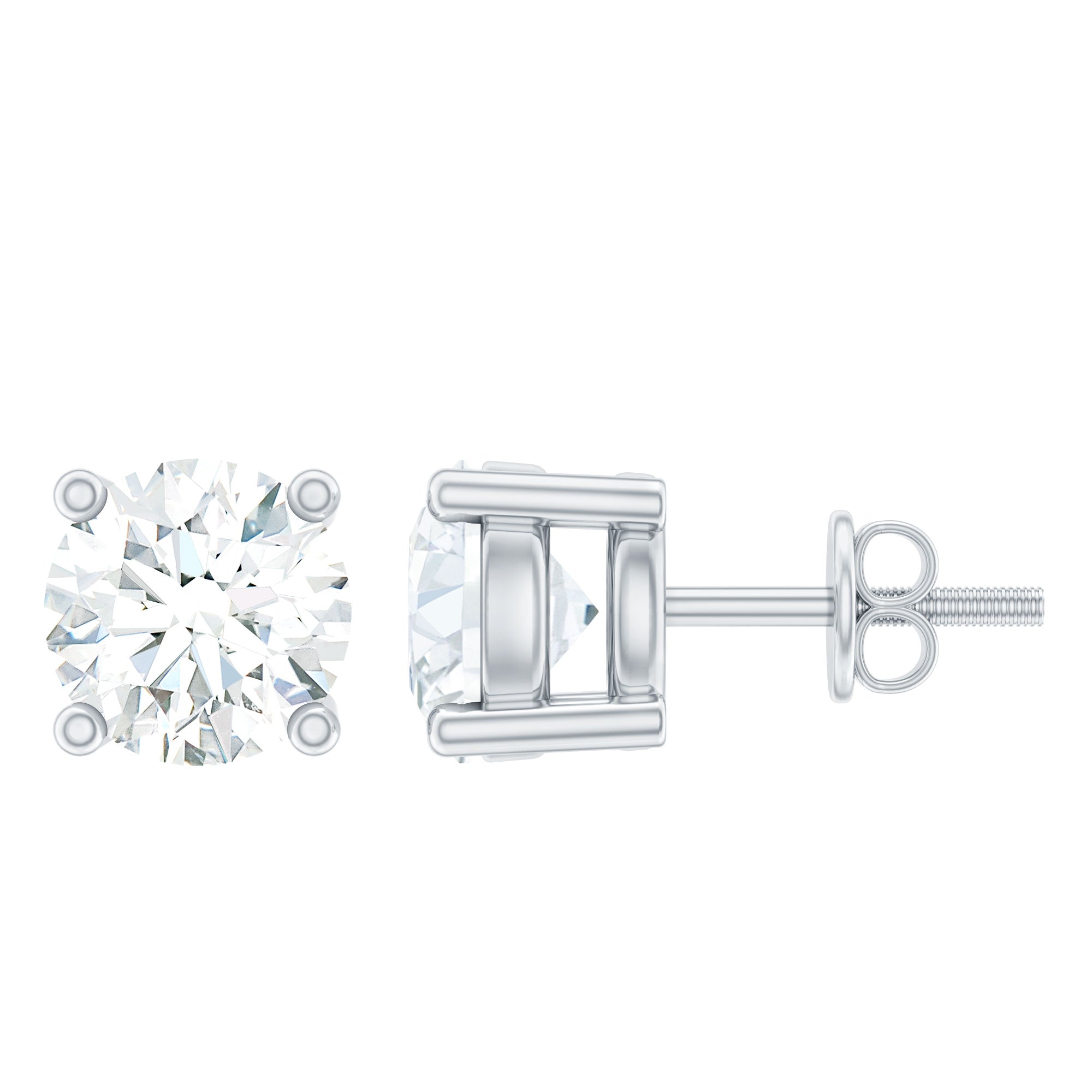 Minimalist Sterling Silver Moissanite Stud Earrings