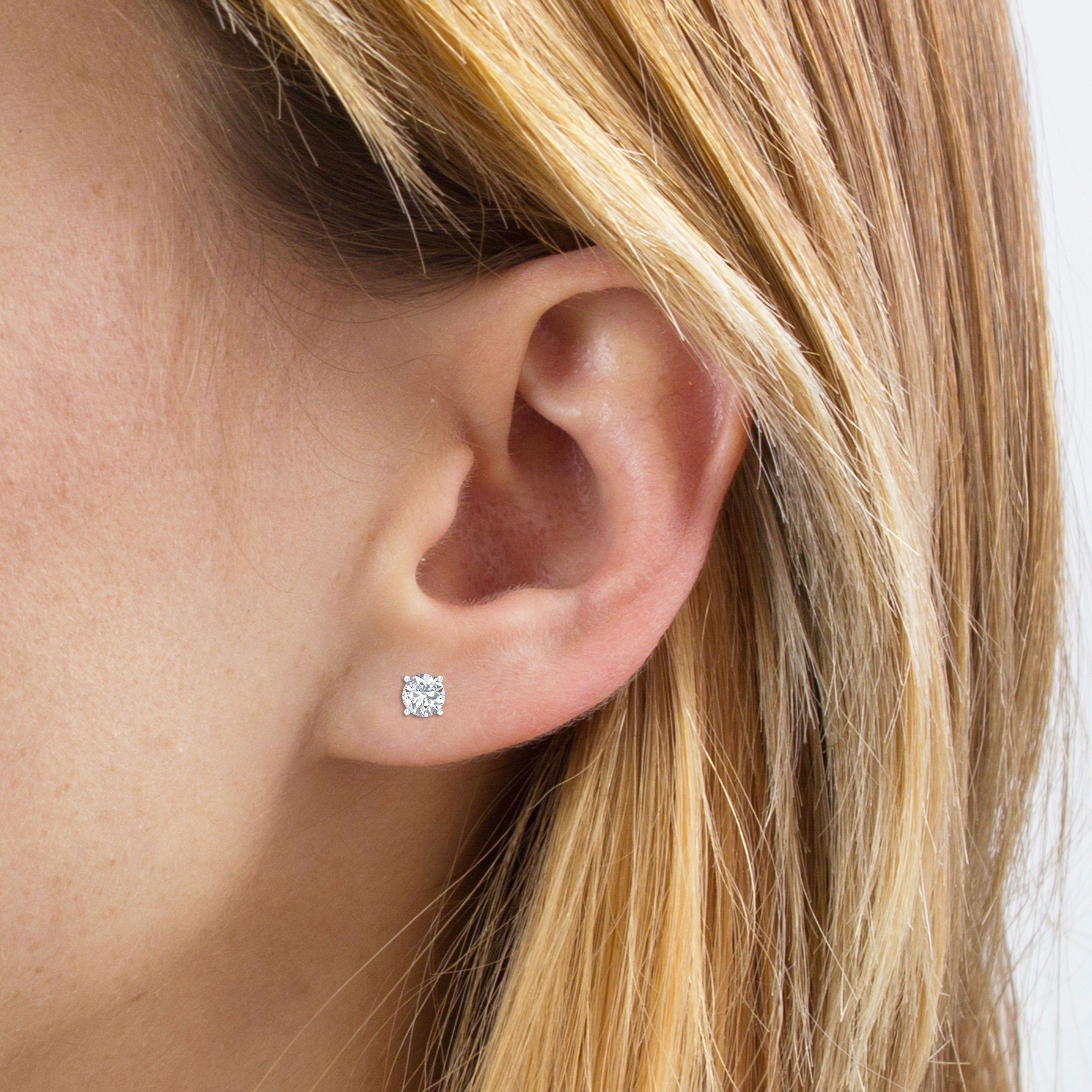 Minimalist Sterling Silver Moissanite Stud Earrings