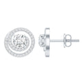 Sterling Silver Moissanite Swirl Stud Earrings for Women