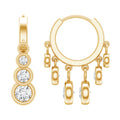 Bezel Set Moissanite Hinged Hoop Drop Earrings in Silver