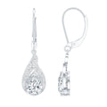 Certified Moissanite Teardrop Bridal Earrings with Leverback