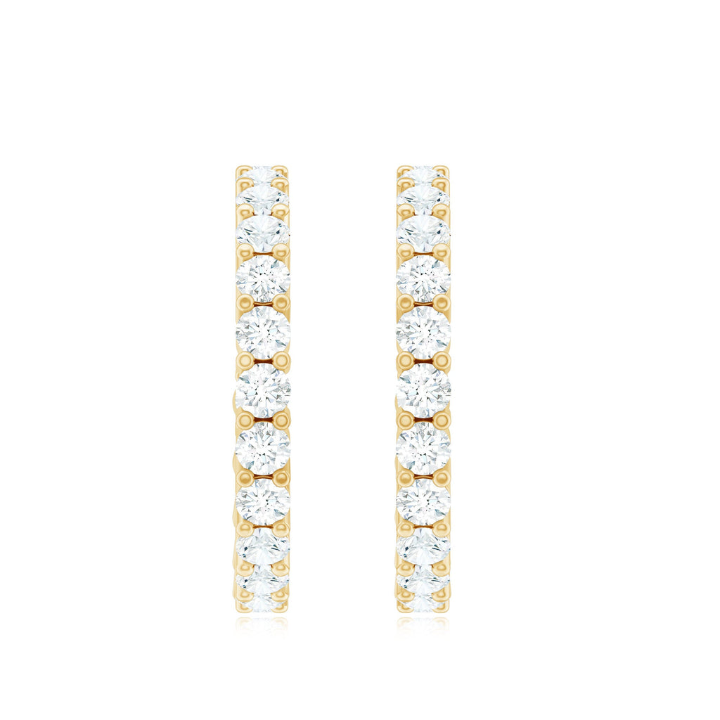Lab Grown Diamond Hoop Earrings with Screw Back