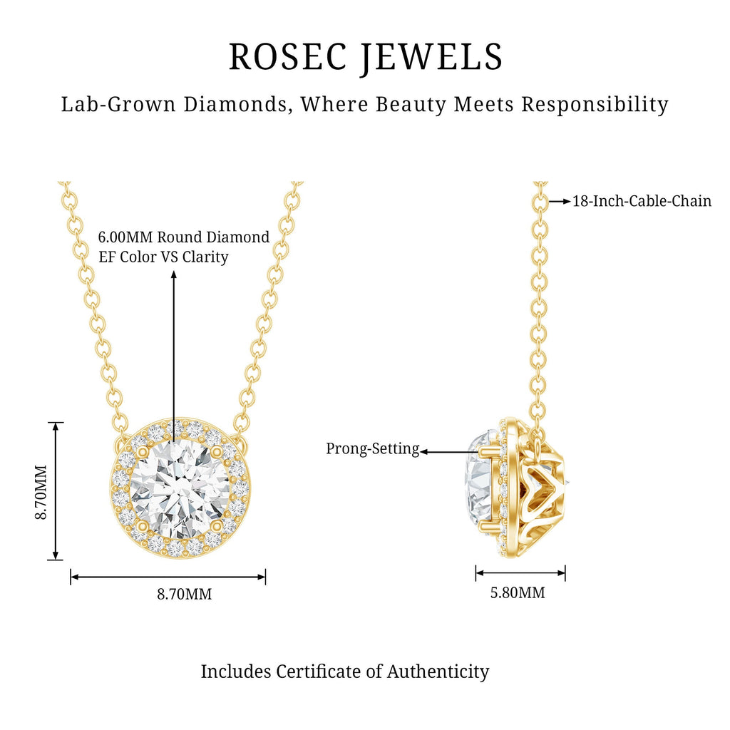 1 Carat Lab Grown Diamond Bridal Necklace with IGI Certificate